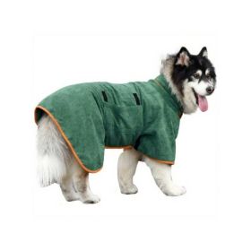 Green  Bata De Baño De Microfibra Para Perro, Toalla Súper Absorbente Para Perro, Bata De Baño Para Cachorros, Perros Medianos Y Grandes (size: M)